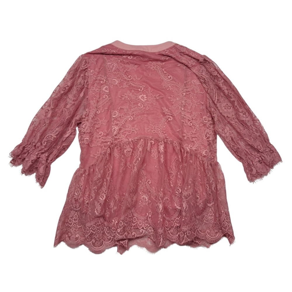 Anthropologie Blank London Top Women's XS Pink Lace Embroidered Romantic Boho - Picture 2 of 11